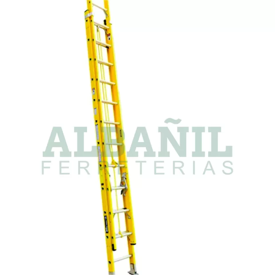 ESCALERA TELESCOPICA 28 PASOS FIBRA DE VIDRIO
