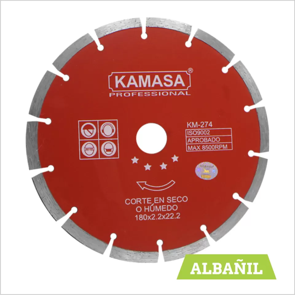 DISCO 7" P/CONCRETO ROJO (180MM)