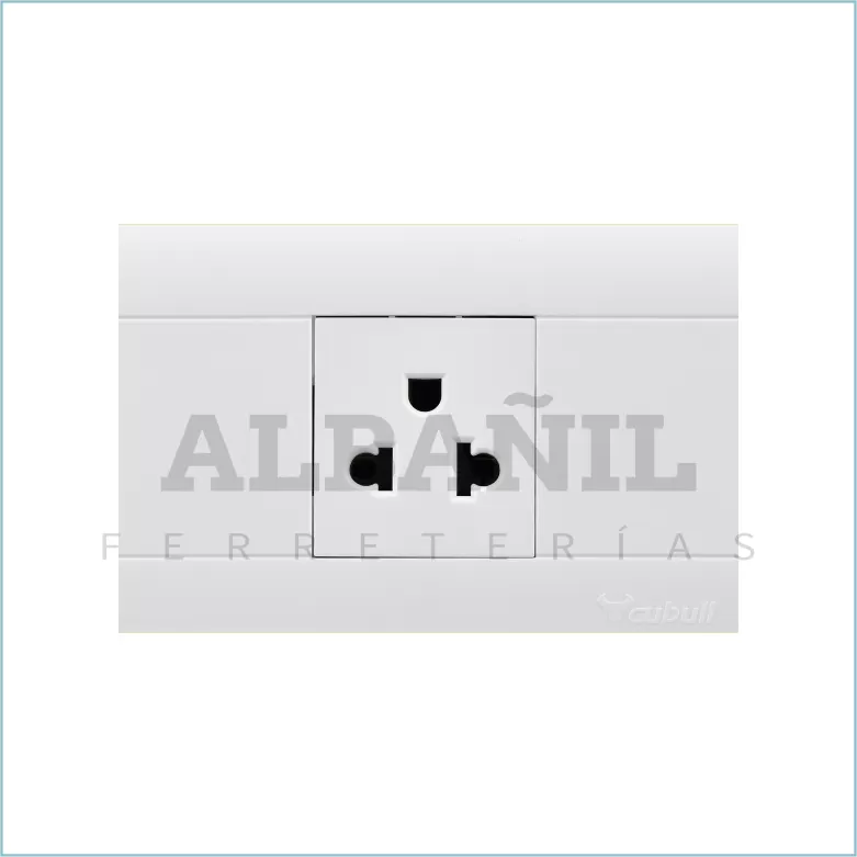 TOMACORRIENTE SIMPLE L/TIERRA PVC BLANCO