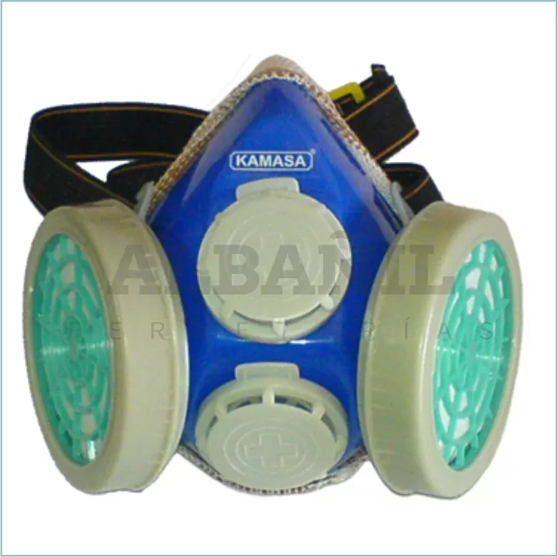 RESPIRADOR CON 2 FILTRO PARA VAPORES ORGÁNICOS, GASES Y ACIDO (SILICONA)